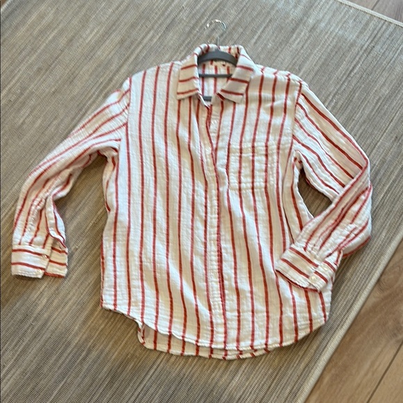 Z Supply Red and White Striped Blouse - Picture 1 of 6